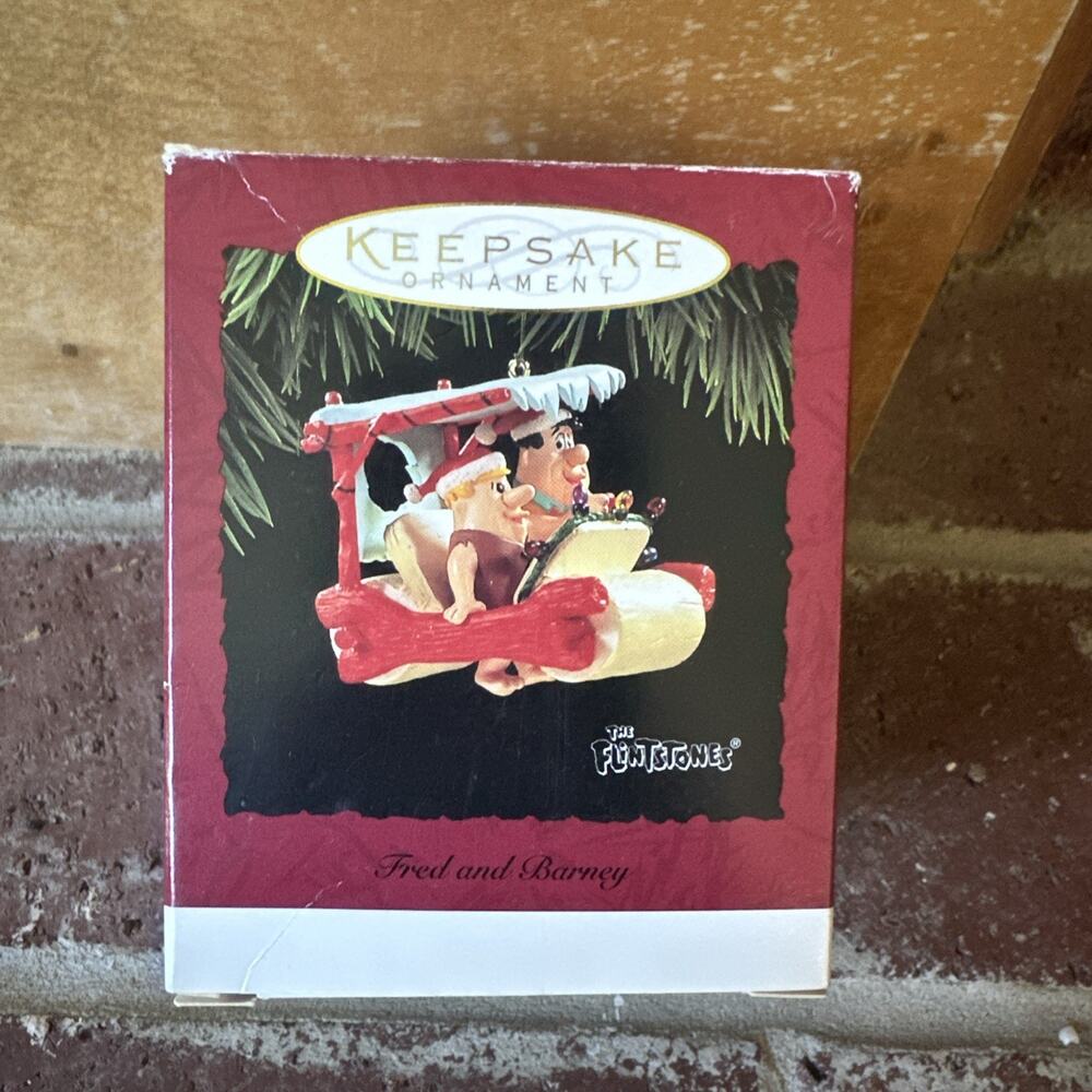 Hallmark Keepsake Ornament 1994 The Flintstones Fred and Barney Flintmobile